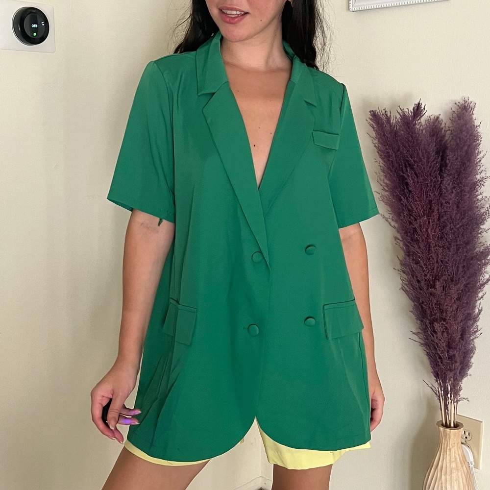 New! Green summer blazer/ blouse